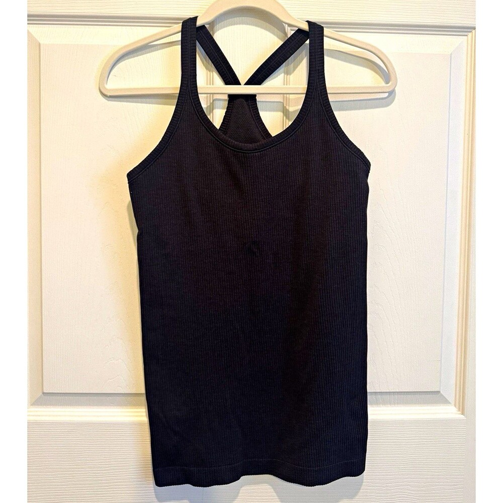 lululemon Women's Black Racerback Ebb to Street Stretch Tank Top Size 8